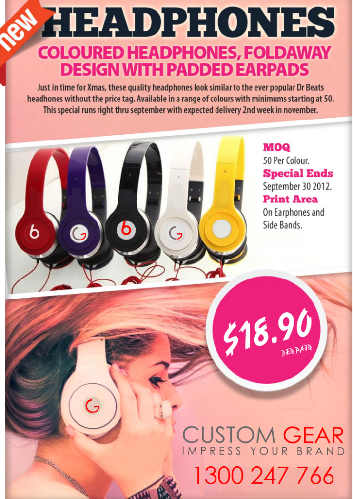 Beats Inspired Head Phones, eats Headphones have become one the of the most recognized styles of headphones around.Increasingly popular and equally stylish.These high quality customised headphones can be integrated with laptops, phones and computers.Sleek Design - Available in original colours - for the enjoyment of yourself or your fans!Call us for a free mock up and quote