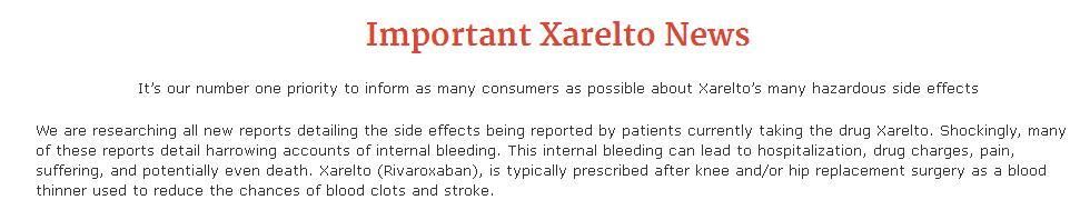 xarelto or warfarin