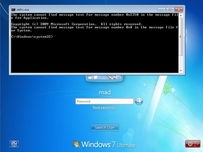 delete system administrator windows 7
