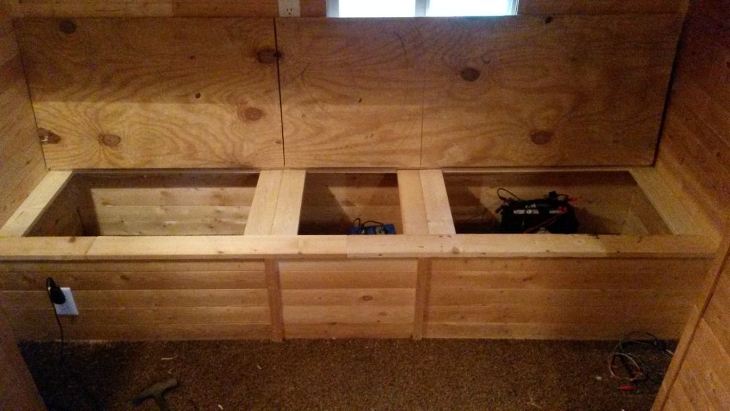 Fish house remodel Removing the booth and making a couch Ice