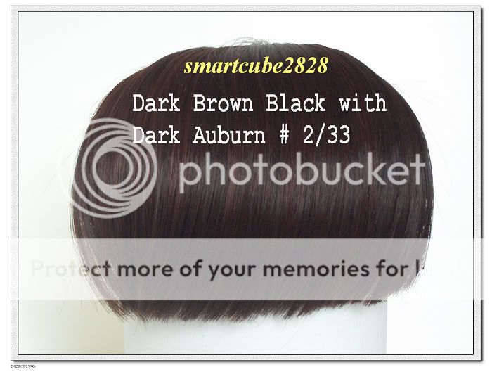 Clip on Full Bang Hair Wig   Dark Brown Auburn #2/33  